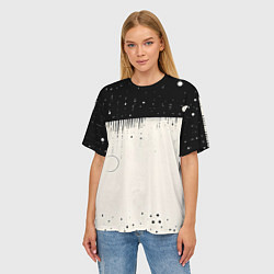 Футболка оверсайз женская Снежный пейзаж зимней ночью, цвет: 3D-принт — фото 2