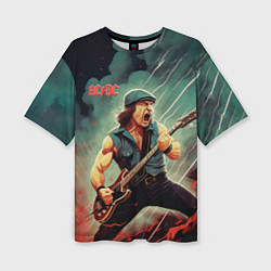 Женская футболка оверсайз AC DC rock
