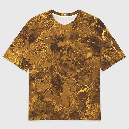 Женская футболка оверсайз Текстура золота / 3D-принт – фото 1
