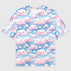 Футболка оверсайз женская Кавайные милые облока, цвет: 3D-принт