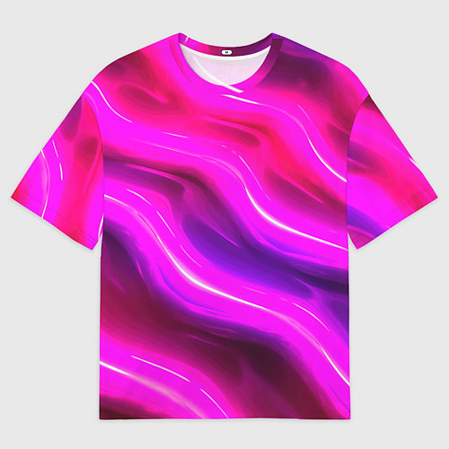 Женская футболка оверсайз Розовая объемная абстракция / 3D-принт – фото 1