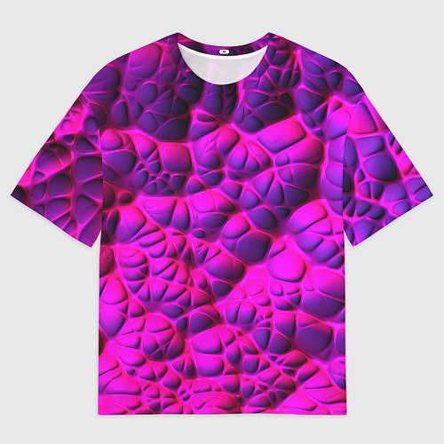 Женская футболка оверсайз Объемная розовая текстура / 3D-принт – фото 1