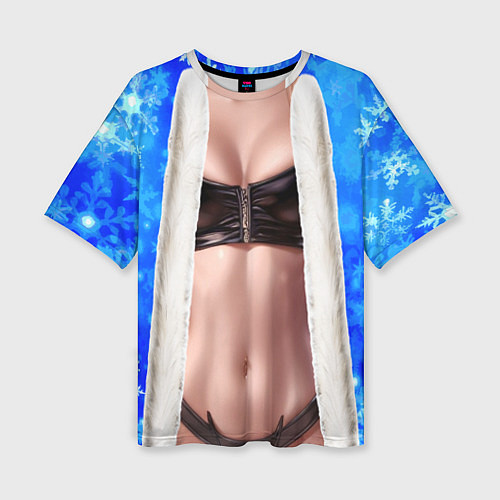 Женская футболка оверсайз Костюм снегурочки с женским телом / 3D-принт – фото 1