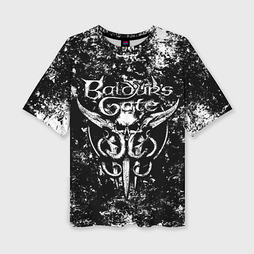 Женская футболка оверсайз Baldurs gate 3 - black and white / 3D-принт – фото 1