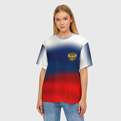 Футболка оверсайз женская Символика России герб, цвет: 3D-принт — фото 2