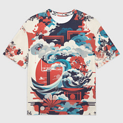 Футболка оверсайз женская Рисунок в Японском стиле, цвет: 3D-принт