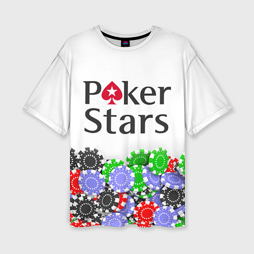 Женская футболка оверсайз Poker - игра для удачливых / 3D-принт – фото 1