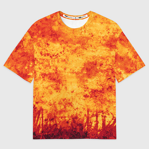 Женская футболка оверсайз Осенний пожар / 3D-принт – фото 1