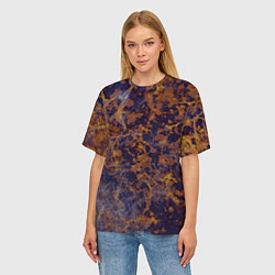 Футболка оверсайз женская Абстракция - анютины глазки, цвет: 3D-принт — фото 2