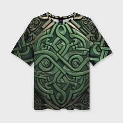 Женская футболка оверсайз Симметричный узор в ирландском стиле