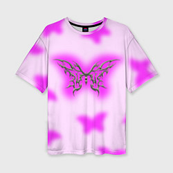 Женская футболка оверсайз Y2K purple butterfly