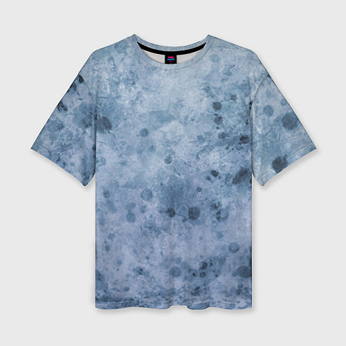 Женская футболка оверсайз Абстракция - сине-серая грусть / 3D-принт – фото 1