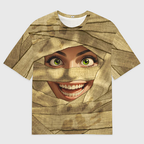 Женская футболка оверсайз Бандаж мумии светлый / 3D-принт – фото 1