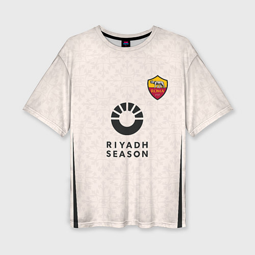 Женская футболка оверсайз Тотти ФК Рома форма 23-24 гостевая / 3D-принт – фото 1