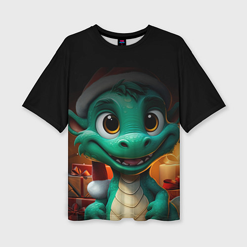 Женская футболка оверсайз Зеленый дракон 2024 / 3D-принт – фото 1