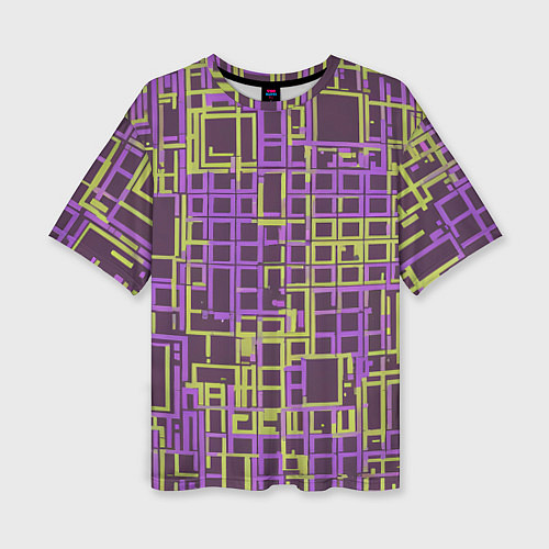 Женская футболка оверсайз Разноцветные толстые линии / 3D-принт – фото 1