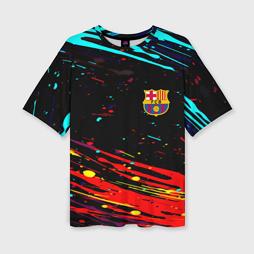 Женская футболка оверсайз Barcelona краски / 3D-принт – фото 1