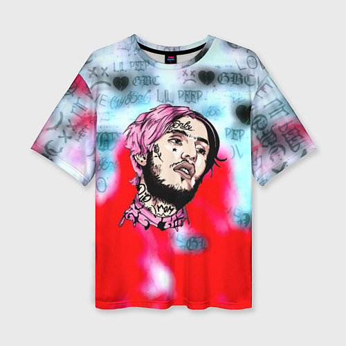 Женская футболка оверсайз Lil peep steel rap / 3D-принт – фото 1