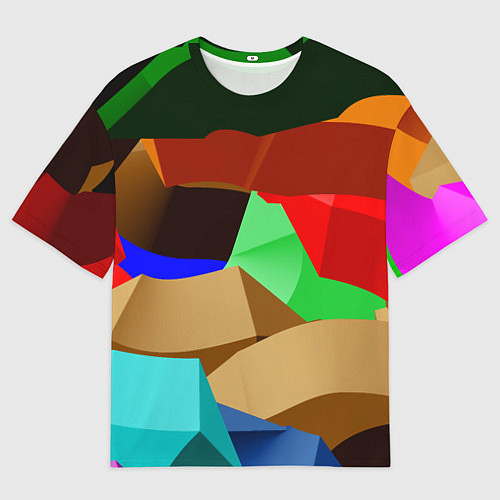 Женская футболка оверсайз Пластиковые чешуйки / 3D-принт – фото 1