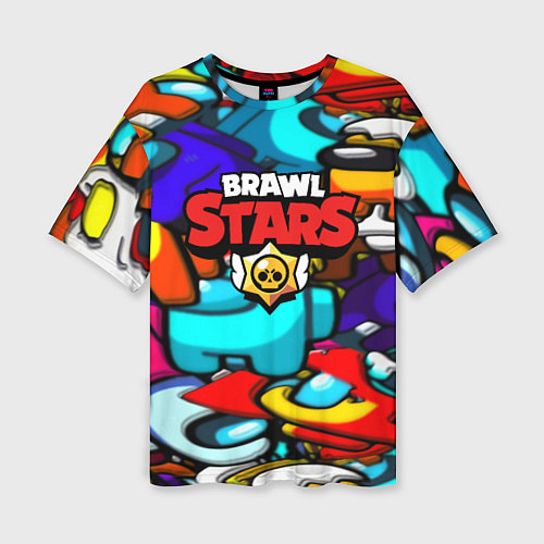 Женская футболка оверсайз Brawl stars mobile game brawlers / 3D-принт – фото 1