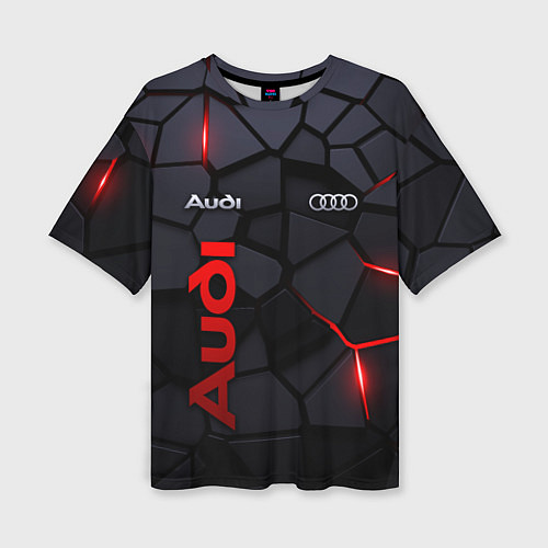 Женская футболка оверсайз Audi - плиты с эффектом свечения / 3D-принт – фото 1