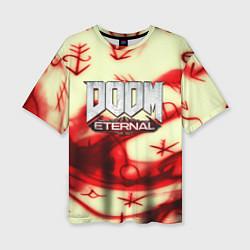 Футболка оверсайз женская Doom Eteranal символы марса, цвет: 3D-принт