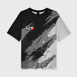 Женская футболка оверсайз N7 - mass effect monochrome