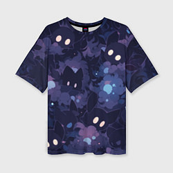 Женская футболка оверсайз Фиолетовые котики
