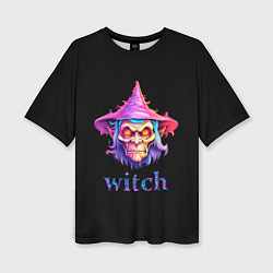 Женская футболка оверсайз Cartoon witch