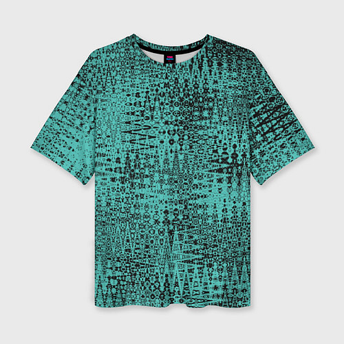 Женская футболка оверсайз Абстракция сине-зелёный / 3D-принт – фото 1