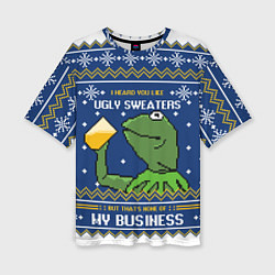 Женская футболка оверсайз I heard you like ugly sweaters