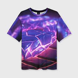 Женская футболка оверсайз Фиолетовые кристалы
