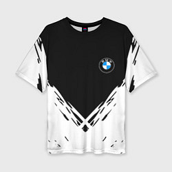 Футболка оверсайз женская BMW стильная геометрия спорт, цвет: 3D-принт