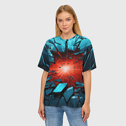 Футболка оверсайз женская Взрыв бирюзовых камней, цвет: 3D-принт — фото 2