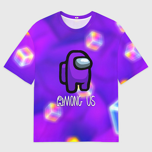 Женская футболка оверсайз Among us geometry game / 3D-принт – фото 1