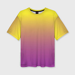 Женская футболка оверсайз Желто-фиолетовый градиент