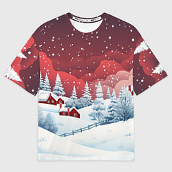 Женская футболка оверсайз Искрящийся новогодний воздух