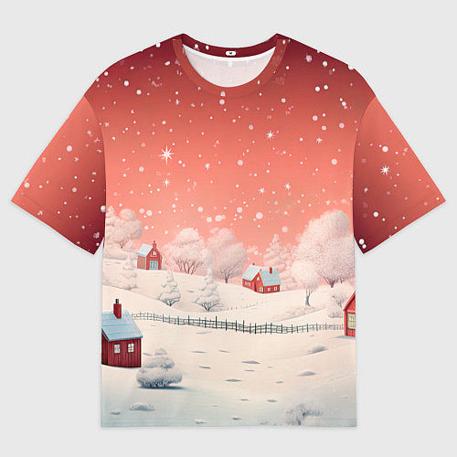 Женская футболка оверсайз Волшебство новогодней ночи / 3D-принт – фото 1