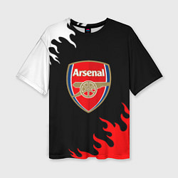 Женская футболка оверсайз Arsenal fc flame