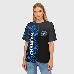 Футболка оверсайз женская Changan - blue uniform, цвет: 3D-принт — фото 2