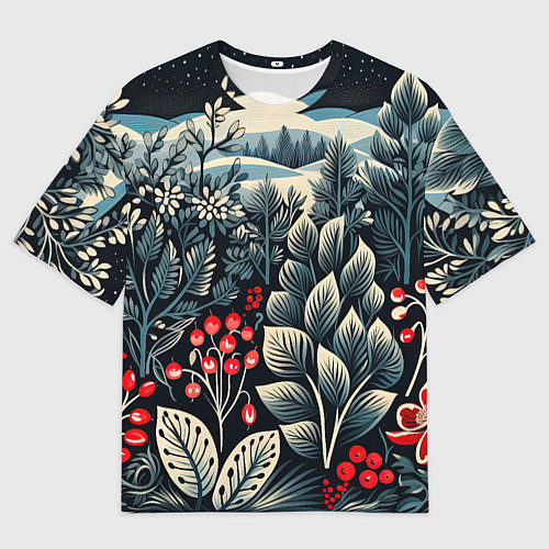 Женская футболка оверсайз Хрустальные рисунки / 3D-принт – фото 1