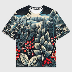 Женская футболка оверсайз Хрустальные рисунки