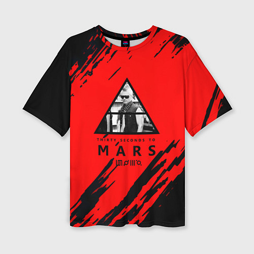 Женская футболка оверсайз 30 Second to mars краски абстрактные / 3D-принт – фото 1