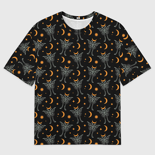 Женская футболка оверсайз Лунные мотыльки / 3D-принт – фото 1