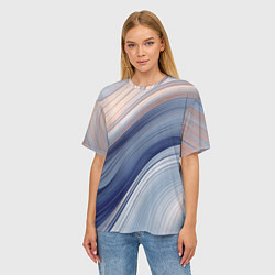 Футболка оверсайз женская Blue liquid, цвет: 3D-принт — фото 2