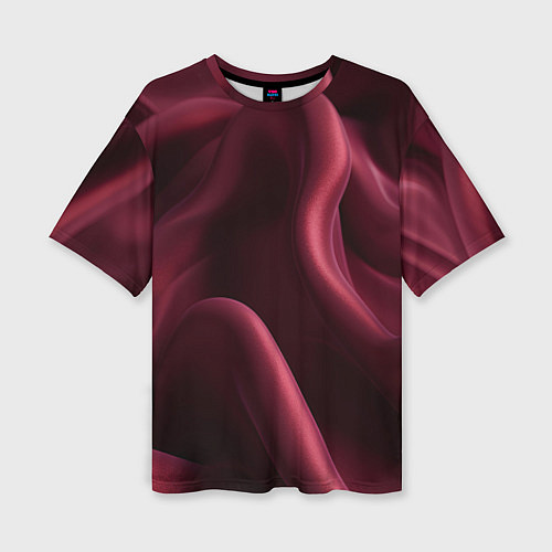 Женская футболка оверсайз Бордовый шелк / 3D-принт – фото 1