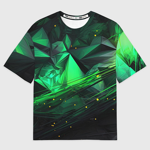 Женская футболка оверсайз Абстрактный лабиринт зелени / 3D-принт – фото 1