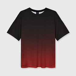 Женская футболка оверсайз Градиент от тёмного до тёмно красного