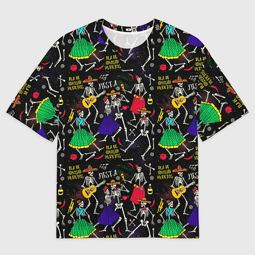 Женская футболка оверсайз Dia de los muertos / 3D-принт – фото 1