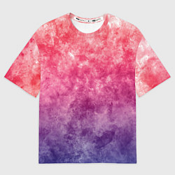 Футболка оверсайз женская Абстракция - сине-красные облака, цвет: 3D-принт